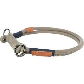 BE NORDIC rundes, halb einziehbares Lederhalsband, grau XL: 60 cm/ 10 mm